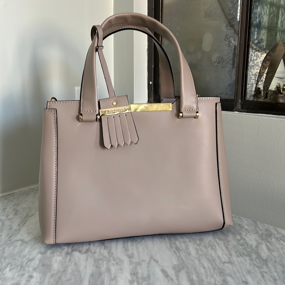 Taupe leather bag